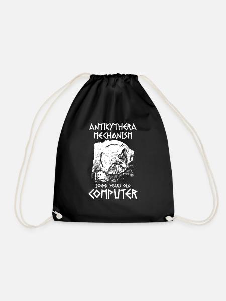 Antikythera Mechanismus altgriechischer Computer - Turnbeutel - Schwarz