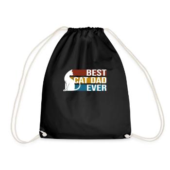 Best Cat Dad Ever I Best cat dad in the world - Drawstring Bag - black - Front