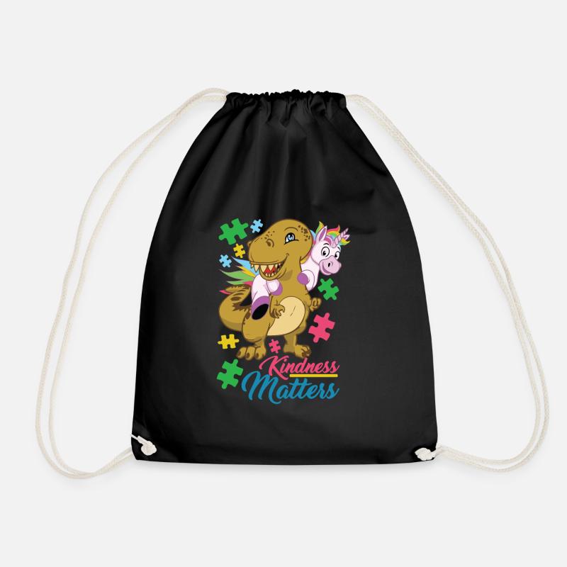 Kindness Matters - Cute Autism Puzzle Autistic - Drawstring Bag - black