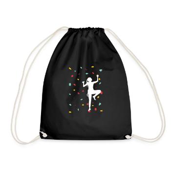 Climbing - bouldering bouldering women girls - Drawstring Bag - black - Front