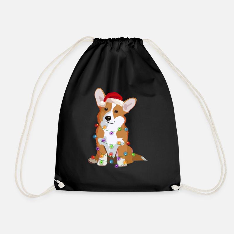 Welsh Corgi Pembroke Hund Lichterkette Weihnachten - Turnbeutel - Schwarz