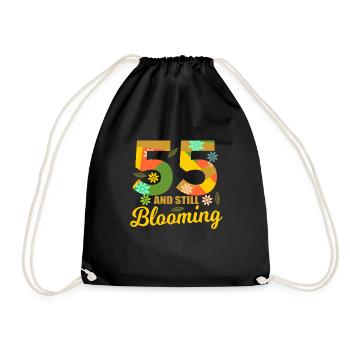 55. Geburtstag 55 Jahre alte Geschenkidee - Turnbeutel - Schwarz - Vorne