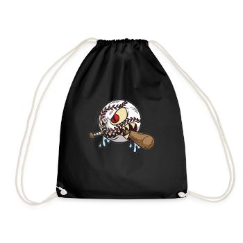BASEBALL BALL Bestie Lustiger Humor Gruselig - Turnbeutel - Schwarz - Vorne