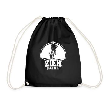 Zieh Leine Canicross Hundesport Zughundesport - Turnbeutel - Schwarz - Vorne