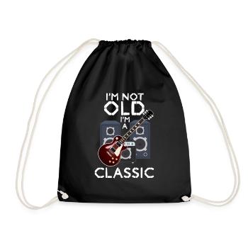Old school classical guitar musician guitarist - Drawstring Bag - black - Front
