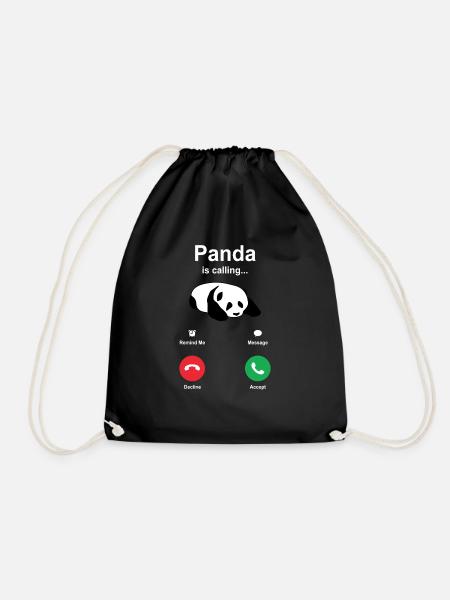 Panda - Turnbeutel - Schwarz