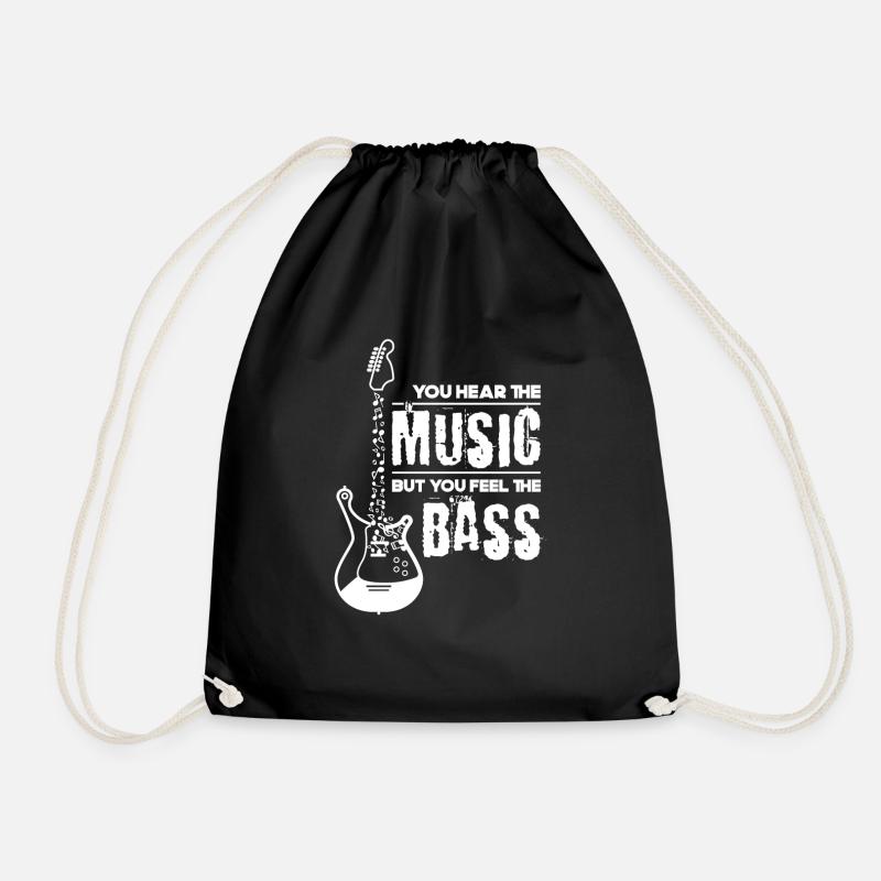 Bass guitar music - Drawstring Bag - black