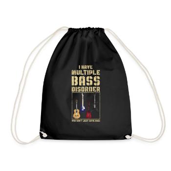 Musicien de musique rock guitare basse - Sac de sport léger - noir - Devant
