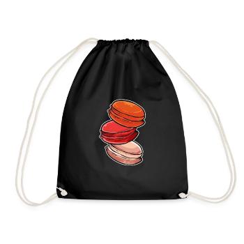 Makronen Baker und Foodie Geschenk - Turnbeutel - Schwarz - Vorne