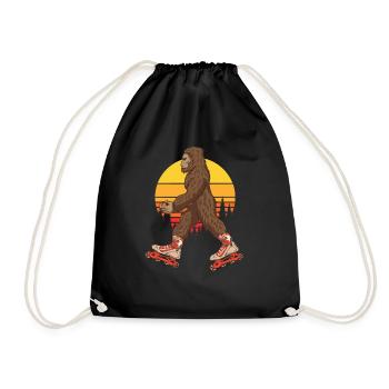 Funny Roller Skating Cartoon Art - Turnbeutel - Schwarz - Vorne