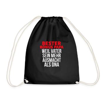 Vatertagsgeschenk Papa Bonus Vater Tochter Sohn - Turnbeutel - Schwarz - Vorne