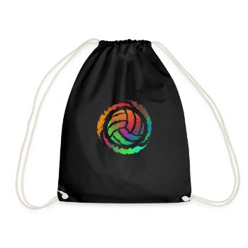Buntes Volleyball-Geschenk drucken Volleyball-Team - Turnbeutel - Schwarz - Vorne