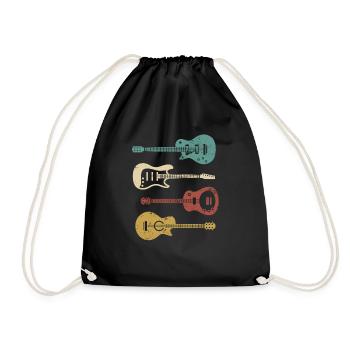 Gitarre Gitarrist - Turnbeutel - Schwarz - Vorne