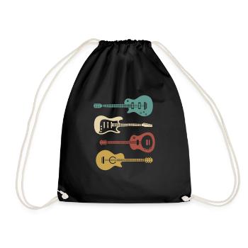 Gitarre - Turnbeutel - Schwarz - Vorne
