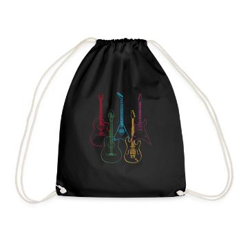 Gitarre Musiker Musik - Turnbeutel - Schwarz - Vorne