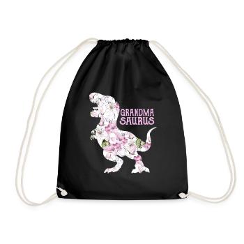 Grandma saurus - Drawstring Bag - black - Front