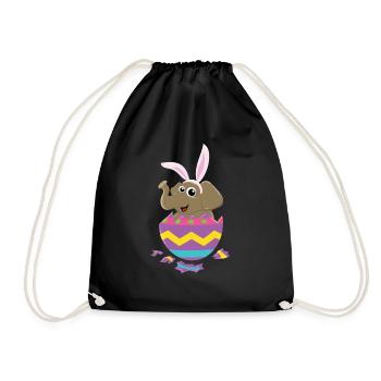 Éléphant de Pâques - Oeuf mignon éclosant le lapin de Pâques - Sac de sport léger - noir - Devant