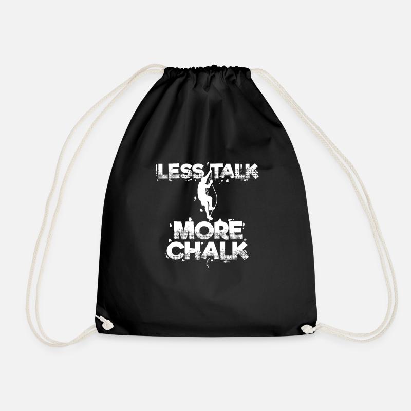 More Chalk Rock Climbing Gift Product Climber - Drawstring Bag - black
