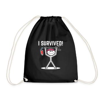 I survived Krebsüberlebender Gift - Turnbeutel - Schwarz - Vorne