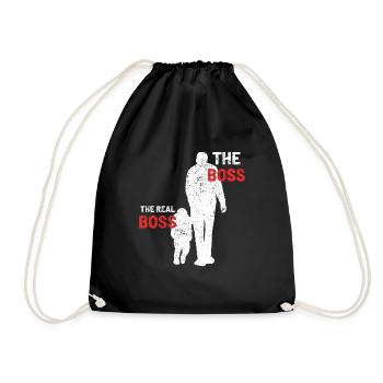 Père et fils enfant patron fête des pères bébé - Sac de sport léger - noir - Devant