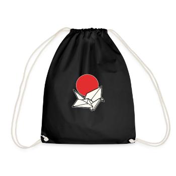 Japan-Flaggen-Kran japanische Citizen Geschenk - Turnbeutel - Schwarz - Vorne