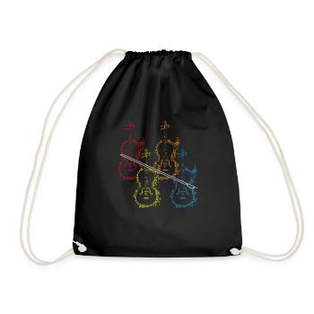 violin - Drawstring Bag - black - Front
