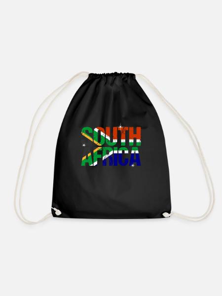 Südafrika - Turnbeutel - Schwarz