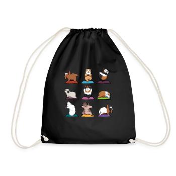 Yoga méditation cochon d'Inde Yogi Namaste cadeau - Sac de sport léger - noir - Devant
