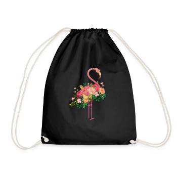 Oiseau flamant rose - Sac de sport léger - noir - Devant