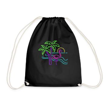 Animaux flamants roses - Sac de sport léger - noir - Devant