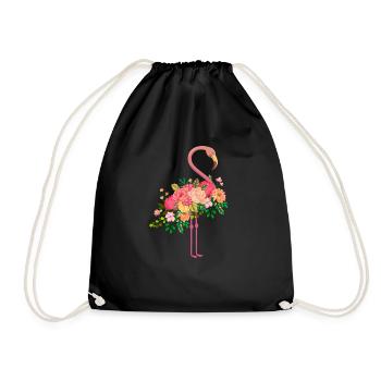 Fleurs de flamant rose - Sac de sport léger - noir - Devant