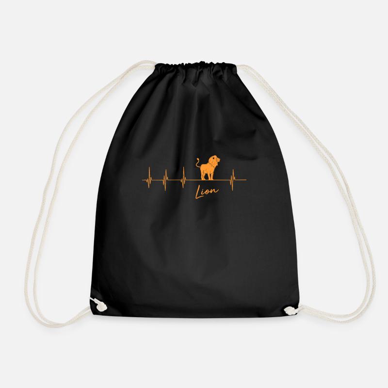Lion lioness gift gift idea - Drawstring Bag - black