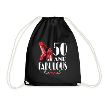 50. Geburtstagsgeschenk Im 50 und fabelhaftes Geschenk - Turnbeutel - Schwarz - Vorne