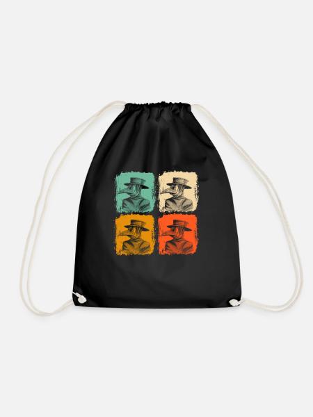 Pestdoktor Retro PopArt Geschenk - Turnbeutel - Schwarz