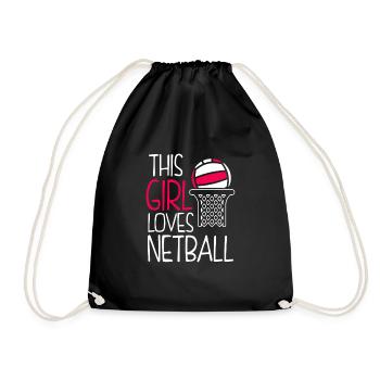 Dieses Mädchen liebt Netzball - Turnbeutel - Schwarz - Vorne