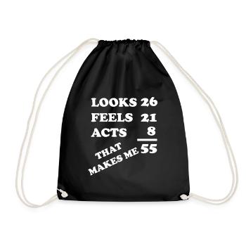 55e anniversaire - QUI ME FAIT 55 - Sac de sport léger - noir - Devant