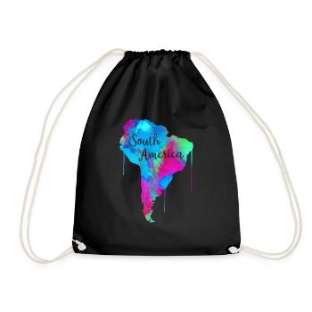 South America - Drawstring Bag - black - Front