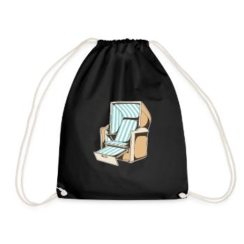 Beach chair beach chairs North Sea Baltic beach - Drawstring Bag - black - Front