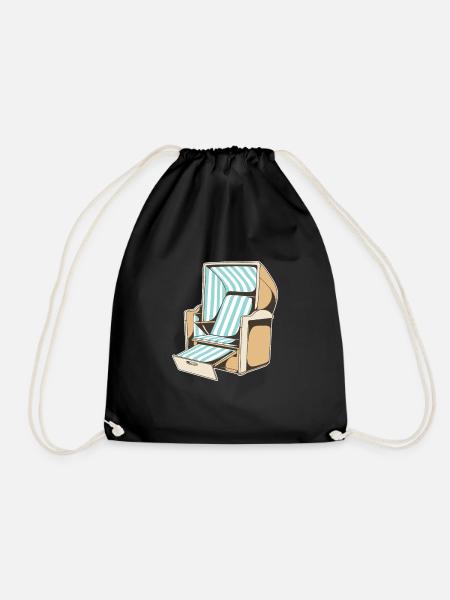 Beach chair beach chairs North Sea Baltic beach - Drawstring Bag - black
