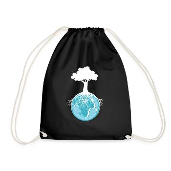 World Tree Roots Environmentalist and nature lover - Drawstring Bag - black - Front
