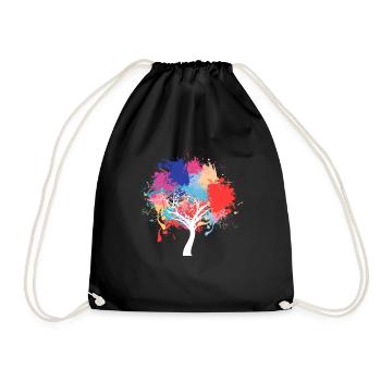 Éclaboussures de peinture d'arbre de protection de l'environnement - Sac de sport léger - noir - Devant