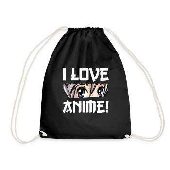 I Love Anime - Turnbeutel - Schwarz - Vorne