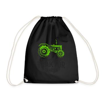 Traktor - Turnbeutel - Schwarz - Vorne