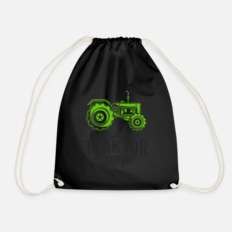 Traktor - Turnbeutel - Schwarz