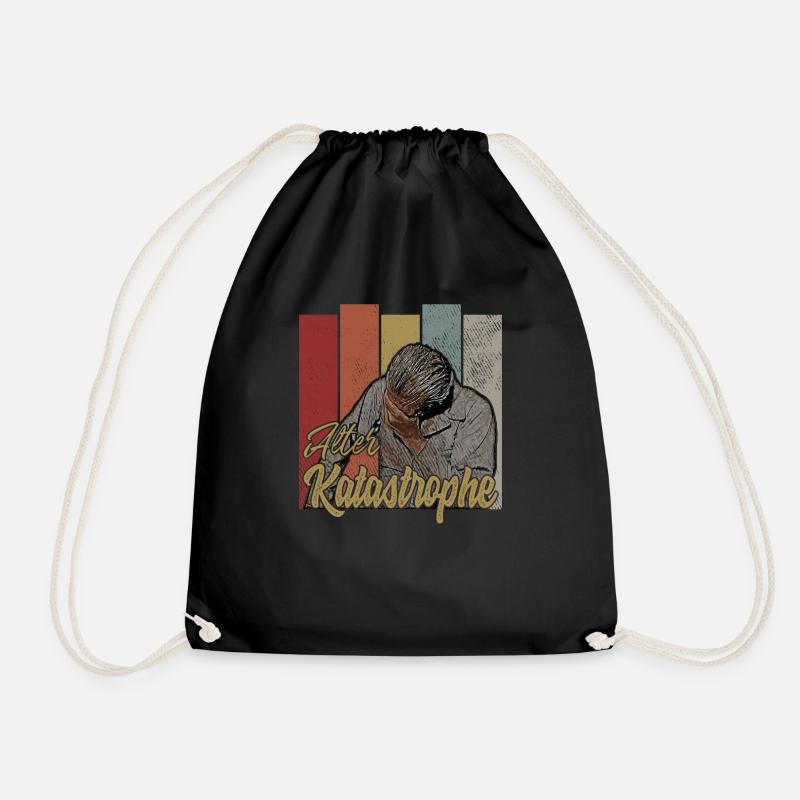 Alter Katastrophe - lustiger Spruch vintage retro - Turnbeutel - Schwarz