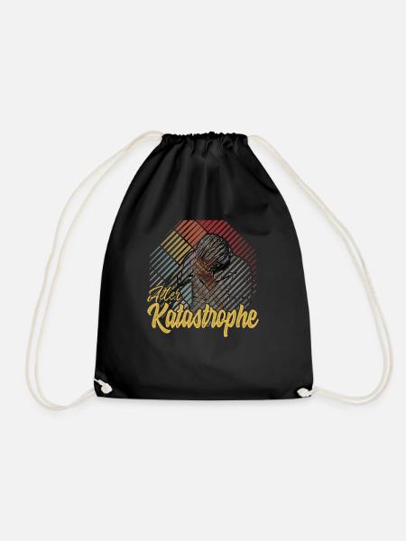 Alter Katastrophe - lustiger Spruch vintage retro - Turnbeutel - Schwarz