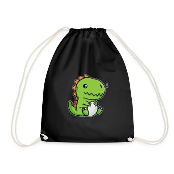 Bébé T-Rex Kawaii Cadeau de dinosaure - Sac de sport léger - noir - Devant