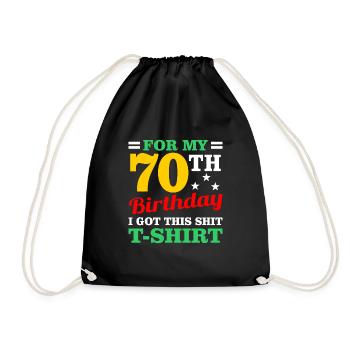 70th Birthday - Drawstring Bag - black - Front