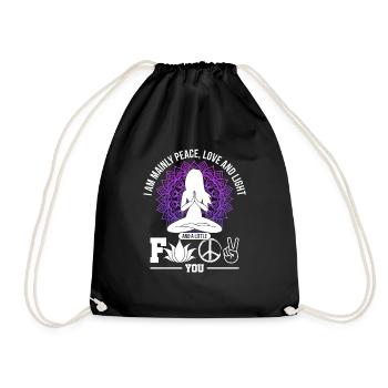 Hippie yoga - Drawstring Bag - black - Front