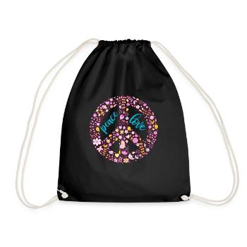 Paix Flower Power - Sac de sport léger - noir - Devant